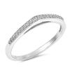Clear CZ Raised Wedding Ring New .925 Sterling Silver Curved Band Size 9 view 1