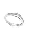 Clear CZ Raised Wedding Ring New .925 Sterling Silver Curved Band Size 9 view 2