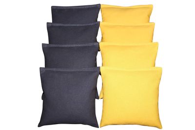BackYardGamesUSA Set of 8 Cornhole Bags Pick Your 2 Colors! Regulation Size Handmade! (Royal Blue/Gold)