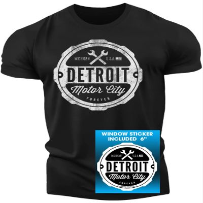 (0001) Detroit Motor City Forever T-Shirt, Detroit T-Shirts LLC Black