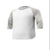 SPORT-TEK Youth Colorblock Raglan Jersey | 3/4 Sleeve Sporty T-Shirt for Boys & Girls, Relaxed Fit Cotton Tee for Kids White/Heather Grey view 3