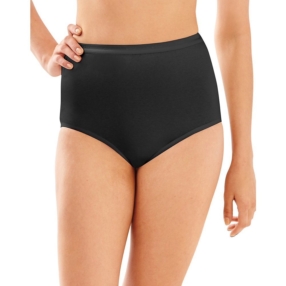 Bali Full-Cut-Fit Stretch Cotton Brief, Black, 7