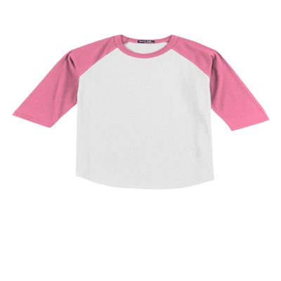 SPORT-TEK Youth Colorblock Raglan Jersey | 3/4 Sleeve Sporty T-Shirt for Boys & Girls, Relaxed Fit Cotton Tee for Kids