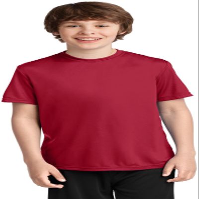 Port & Company Youth Performance Tee | UPF 50 Athletic Workout Clothing for Spring & Summer | PC380Y, Red, Small
