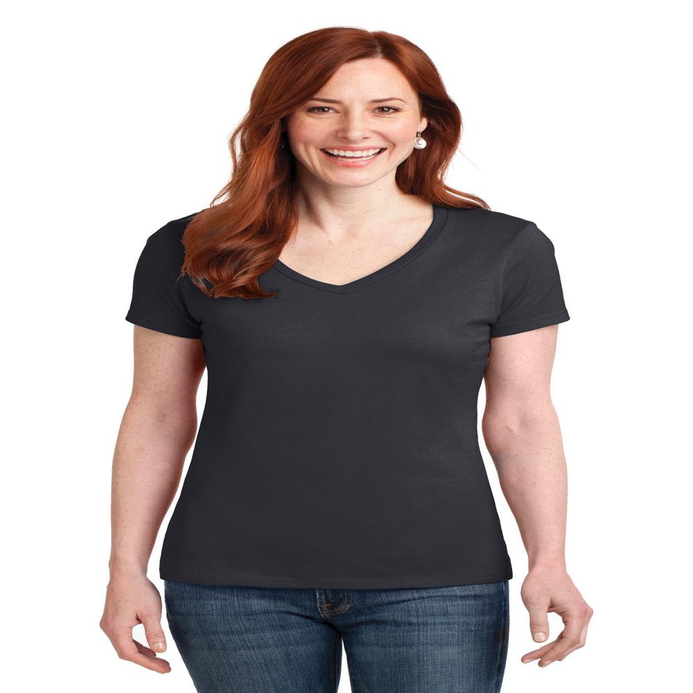 Hanes Women's Nano-T V-Neck T-Shirt_Vintage Black_XS