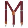 AWAYTR Kids Boys Adults Suspenders - 4 Sizes Sturdy Metal Clips Elastic Adjustable Suspender (24 inches (3 Years-6 Years),Wine red) view 1
