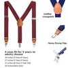 AWAYTR Kids Boys Adults Suspenders - 4 Sizes Sturdy Metal Clips Elastic Adjustable Suspender (24 inches (3 Years-6 Years),Wine red) view 2
