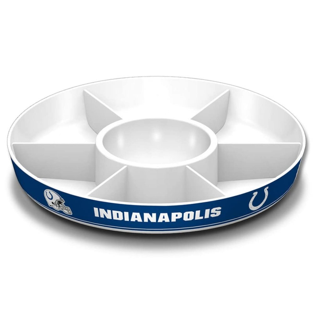 Fremont Die NFL Indianapolis Colts Party Platter, 14.5" Diameter, 14.5" Diameter, White/Team Colors