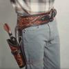 38/357 Caliber Leather Gun Holster - Authentic Handmade Waist Size 34 - Brown view 3