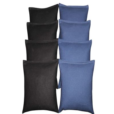 BackYardGamesUSA Set of 8 Cornhole Bags Pick Your 2 Colors! Regulation Size Handmade! (Black/Royal Blue)