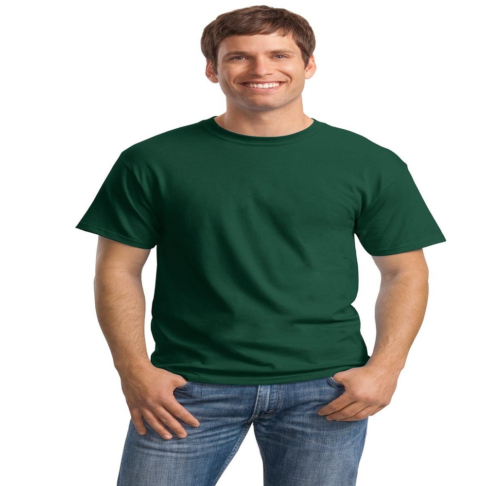 Hanes Men's Tagless ComfortSoft Crewneck T-Shirt 5P_Deep Forest_L