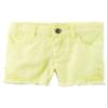 Carter's Girls Lace Twill Flat Front Shorts With Frayed Hem; Yellow (3 Months) view 1