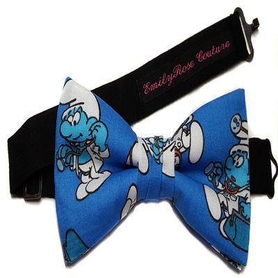 EmilyRose Couture Men's Special Characters Bow Ties (Large-12 Year Olds to Adults, Dr. Smurf)