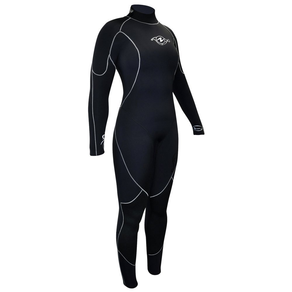 Aqua Lung Women's Aquaflex 5mm Back-Zip Jumpsuits - Black/Charcoal - Size 12