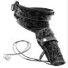 38/357 Caliber Leather Gun Holster - Authentic Handmade Waist Size 46 - Black view 1