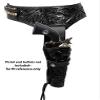 38/357 Caliber Leather Gun Holster - Authentic Handmade Waist Size 46 - Black view 2