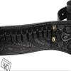 38/357 Caliber Leather Gun Holster - Authentic Handmade Waist Size 46 - Black view 3