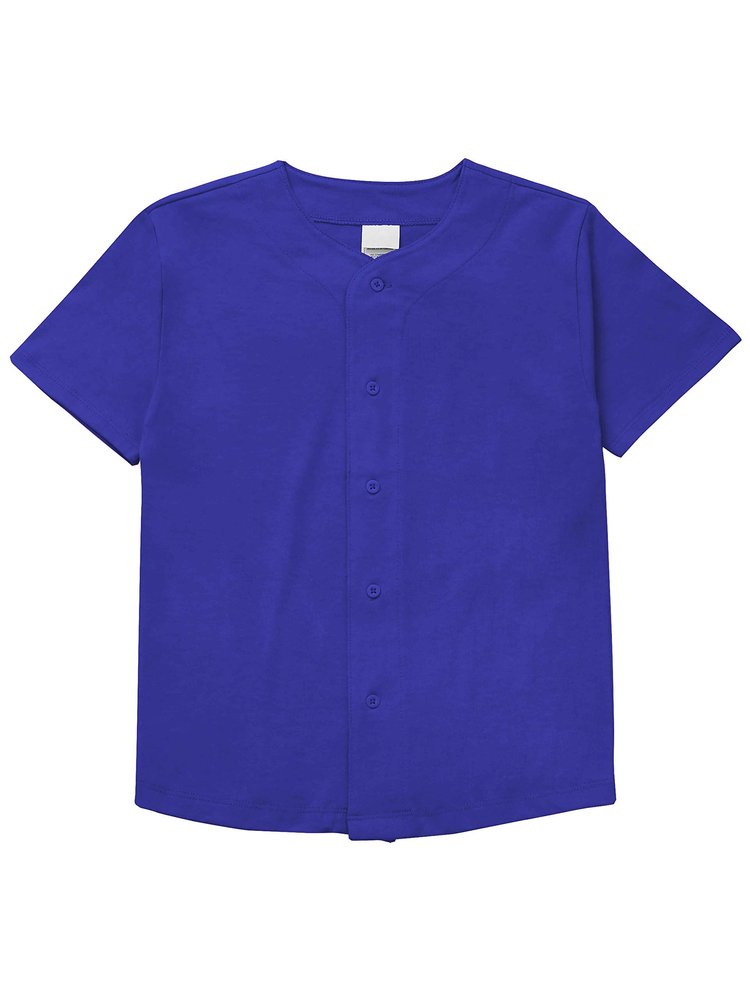 Hat and Beyond Kids Baseball Button Down Jersey (Small, 5ks0X_Blue)