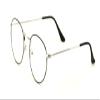 V.W.E. Medium Size Oval Thin Metal Clear Lens Glasses Frame Non-Prescription (Black/Silver, Clear) view 1