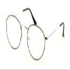 V.W.E. Medium Size Oval Thin Metal Clear Lens Glasses Frame Non-Prescription (Black/Silver, Clear) view 2