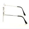 V.W.E. Medium Size Oval Thin Metal Clear Lens Glasses Frame Non-Prescription (Black/Silver, Clear) view 3