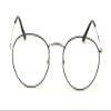 V.W.E. Medium Size Oval Thin Metal Clear Lens Glasses Frame Non-Prescription (Black/Silver, Clear) view 4