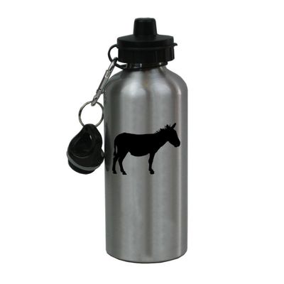 Personalized Custom Donkey Aluminum Silver Finish 20 Ounce 600ML Sport Water Bottle Customizable