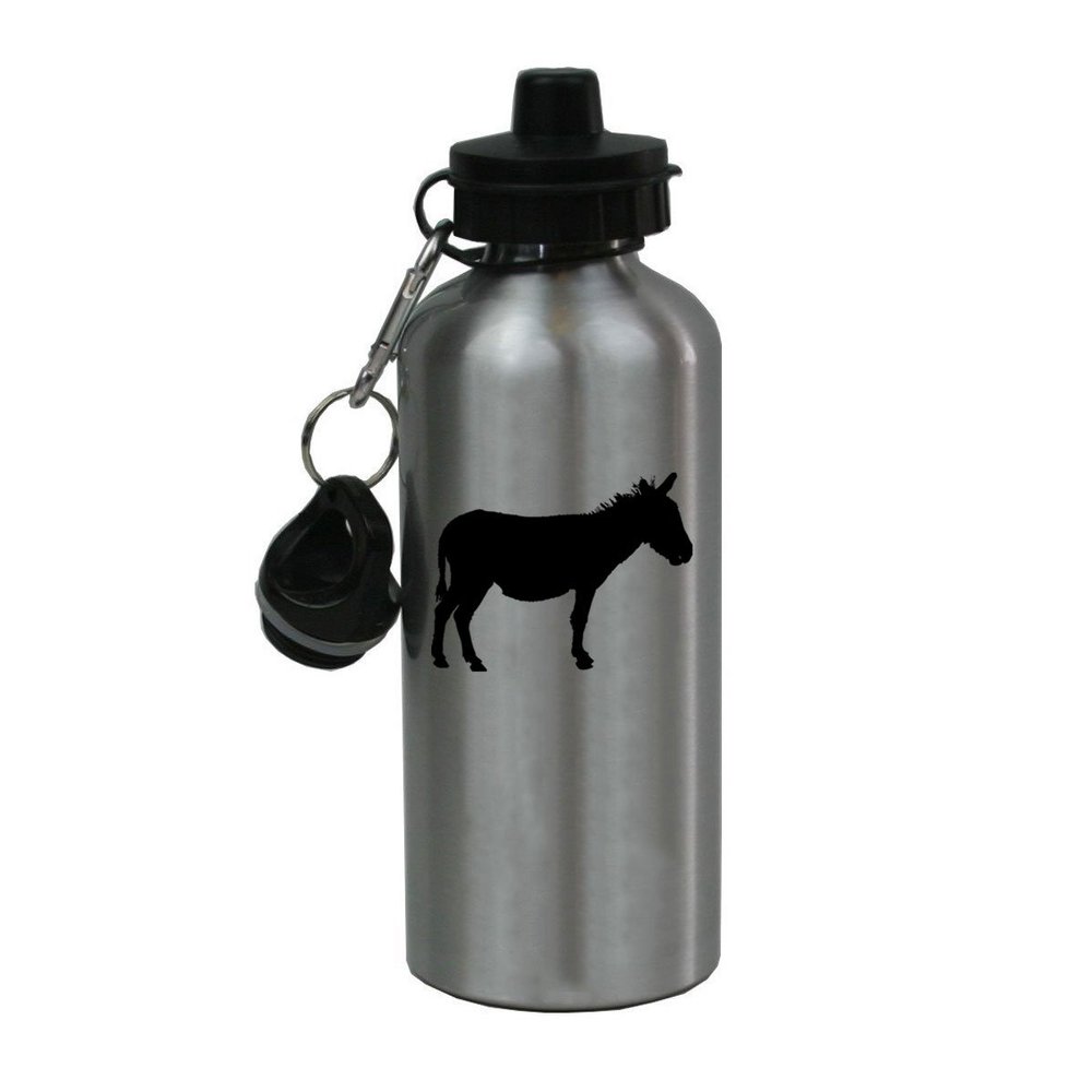 Personalized Custom Donkey Aluminum Silver Finish 20 Ounce 600ML Sport Water Bottle Customizable