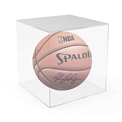FixtureDisplays 10 X 10 X 10" Acrylic Sports Display Case, Fully Assembled, Great Workmanship, Removable Riser, Basketball, Figurine, Art, Doll, Collection Case 15142-NPF