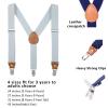 AWAYTR Kids Boys Adults Suspenders - 4 Sizes Sturdy Metal Clips Elastic Adjustable Suspender (24 inches (3 Years-6 Years),Light gray) view 2