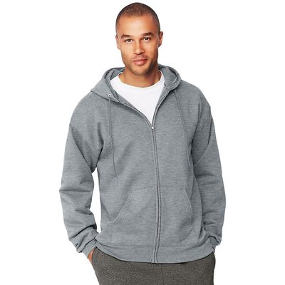 Hanes Mens Ultimate Cotton Heavyweight Full Zip Hoodie_Light Steel_L
