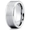 Silly Kings 8mm Tungsten Carbide Wedding Band Flat Brushed Ring Comfort Fit Mens Womens view 1