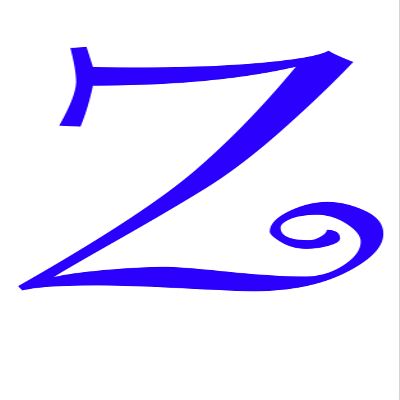 Eyecandy Decals Z - Monogram Letter CURLZ 5" Tall Decal Sticker Purple