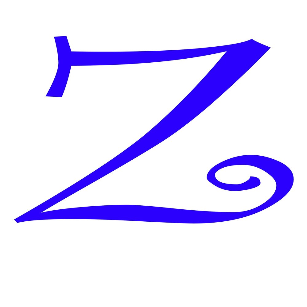 Eyecandy Decals Z - Monogram Letter CURLZ 5" Tall Decal Sticker Purple