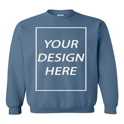 City Shirts Add Your Own Text Design Custom Personalized Crewneck Sweatshirt (XX Large, Indigo Blue)