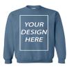 City Shirts Add Your Own Text Design Custom Personalized Crewneck Sweatshirt (XX Large, Indigo Blue) view 1