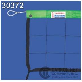 BuyBocceBalls Listing - Carron Neon Volleyball Net with Green Headband - 32' X 3', 21 Nylon, 1/4" Steel Cable top and Bottom