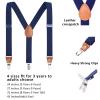 AWAYTR Kids Boys Adults Suspenders - 4 Sizes Sturdy Metal Clips Elastic Adjustable Suspender (24 inches (3 Years-6 Years),Navy blue) view 2