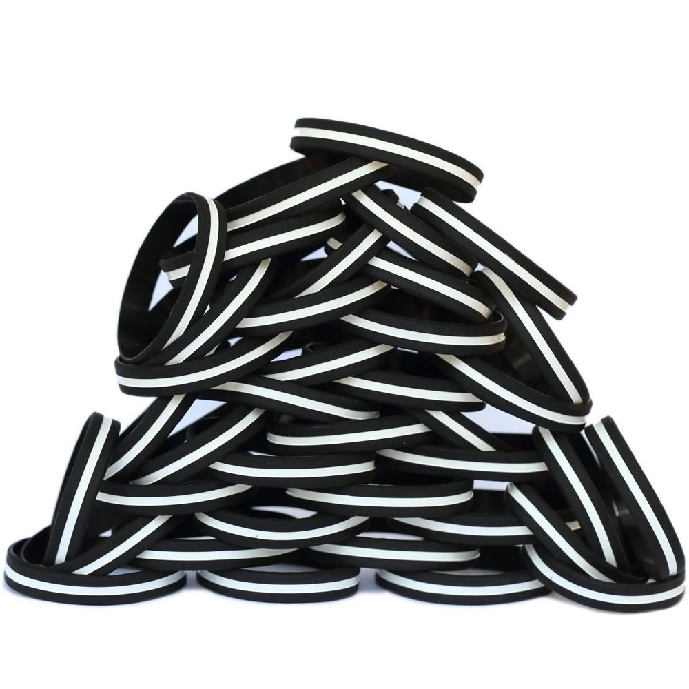 80 Adult and 20 Youth Thin White Line Wristbands