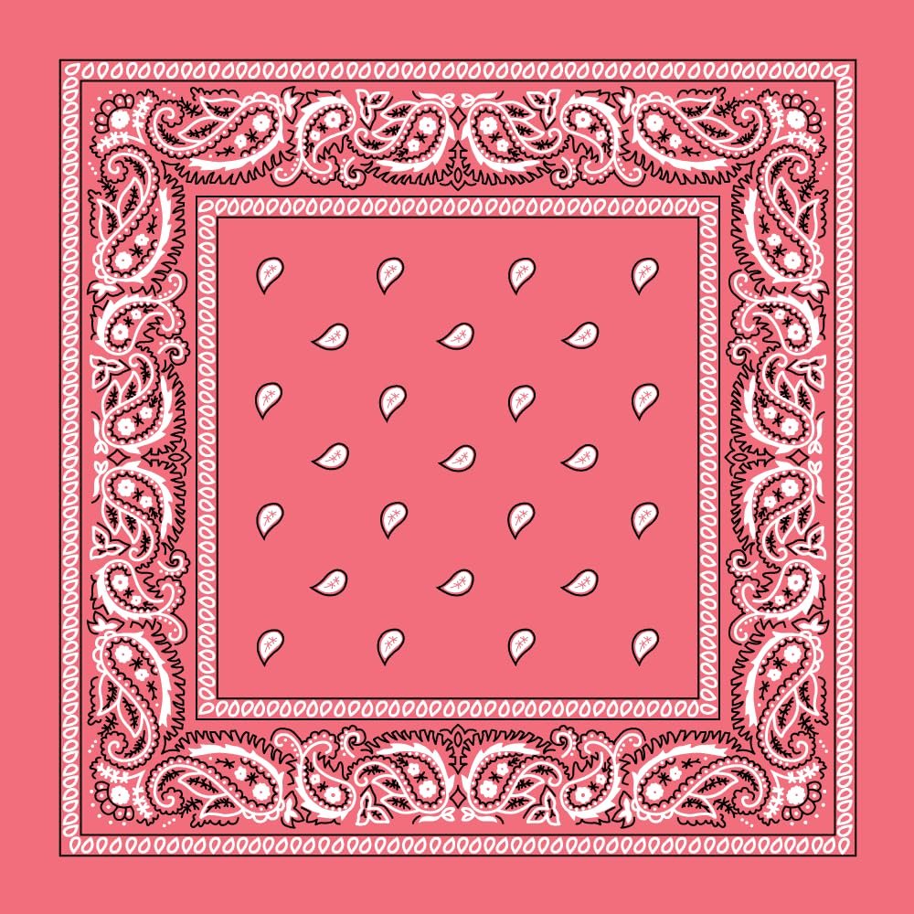 Pink Paisley Bandana - Single Piece 22x22