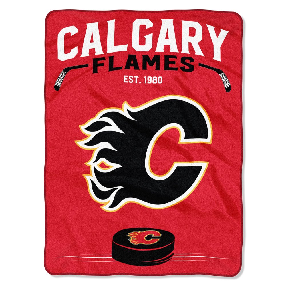 Northwest NHL Calgary Flames Unisex-Adult Raschel Throw Blanket, 60" x 80", Inspired