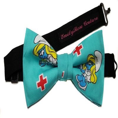 EmilyRose Couture Men's Special Characters Bow Ties (Large-12 Year Olds to Adults, Nurse Smurfette)