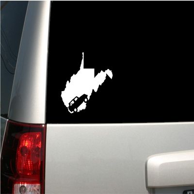 6" White Vinyl "WV JK Offroad" Decal - Made in The USA - West Virginia JK