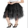 Urban CoCo Women's A-Line Mesh Tutu Skirt Fluffy Layered Tulle Midi Long Skirts with Elastic Waist (S, Series 1-Black) view 1