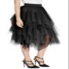 Urban CoCo Women's A-Line Mesh Tutu Skirt Fluffy Layered Tulle Midi Long Skirts with Elastic Waist (S, Series 1-Black) view 4