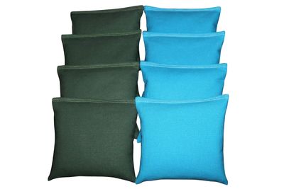 BackYardGamesUSA Set of 8 Cornhole Bags Pick Your 2 Colors! Regulation Size Handmade! (Hunter Green/Turquoise)