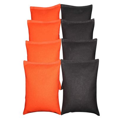 BackYardGamesUSA Set of 8 Cornhole Bags Pick Your 2 Colors! Regulation Size Handmade! (Black/Orange)