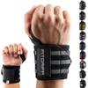 Fitgriff Wrist Wraps for Weightlifting (18") Heavy-Duty Support for Gym, Bench Press, and Pushups (1 Pair) - for Men and Women (Black/Grey) view 1