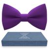 Bow Tie House Boys Classic Pre-Tied Bow Tie Formal Solid Tuxedo (Medium, Violet) view 1