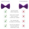 Bow Tie House Boys Classic Pre-Tied Bow Tie Formal Solid Tuxedo (Medium, Violet) view 3